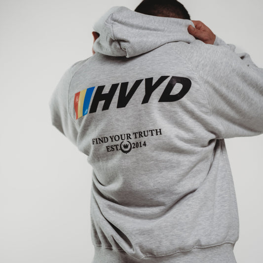 003 HVYD Race Fleece Hoodie — Heather Grey