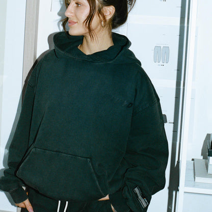006 HVYD Truth Terry Hoodie — Studio Black