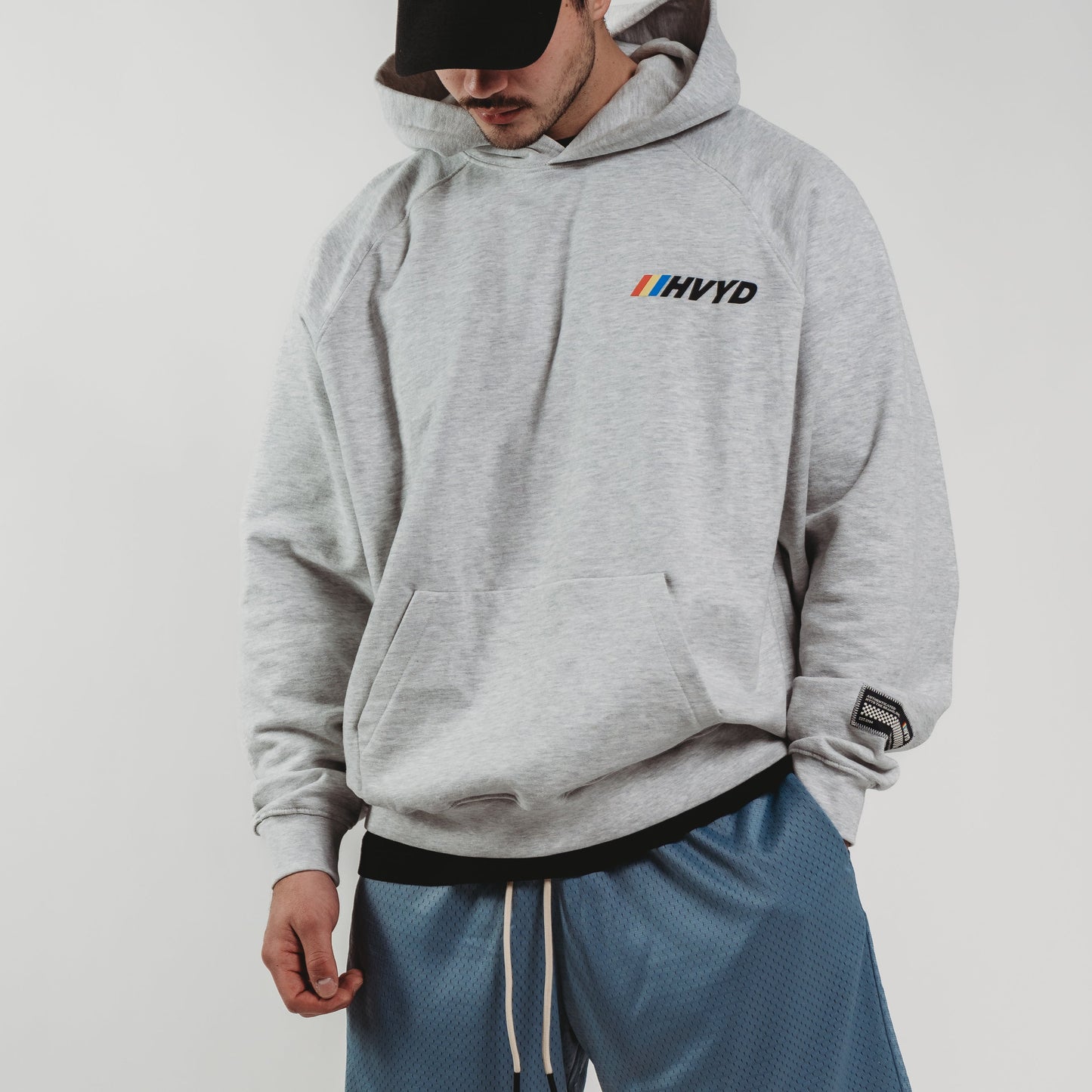 003 HVYD Race Fleece Hoodie — Heather Grey