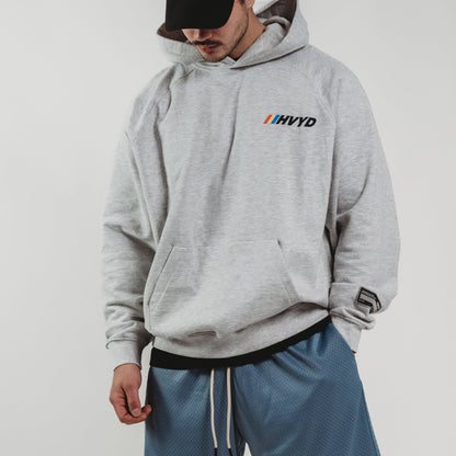 003 HVYD Race Fleece Hoodie — Heather Grey
