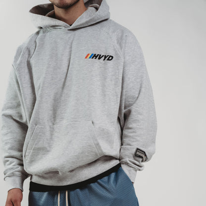003 HVYD Race Fleece Hoodie — Heather Grey