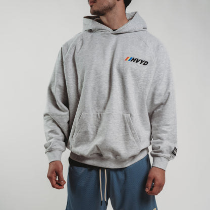 003 HVYD Race Fleece Hoodie — Heather Grey