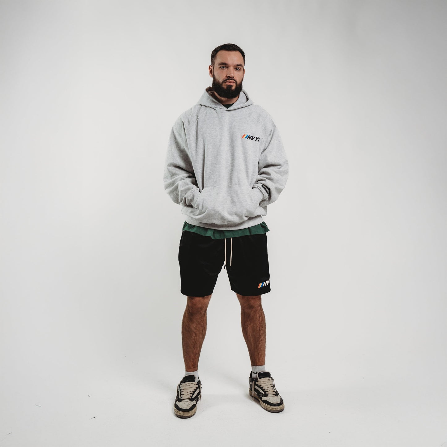 003 HVYD Race Fleece Hoodie — Heather Grey